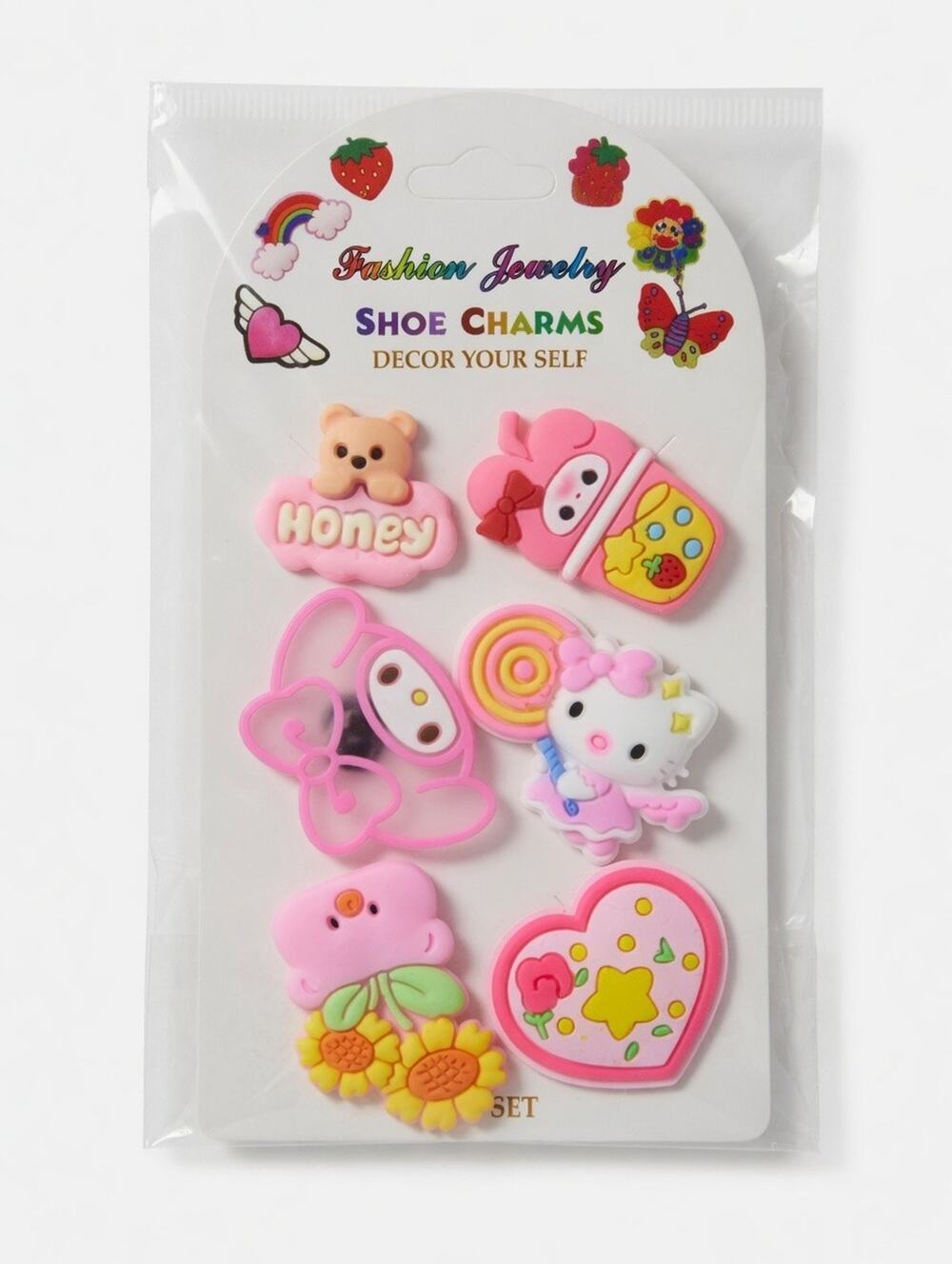 Cute Pink Shoe Charms – 6 Piece Set